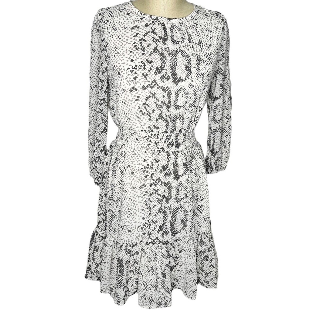 J. Crew Factory Snake Print Smocked Dress (Size Medium)